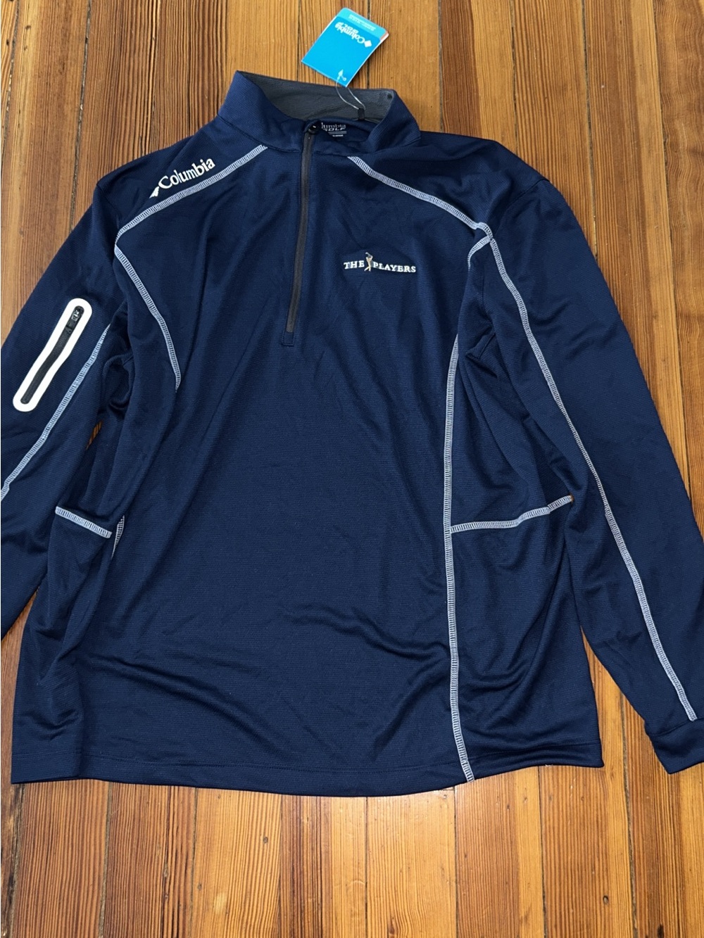 Columbia Golf Navy Quarter-Zip Performance Pullover with Gray Trim